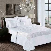 (White, King) Beautiful Atlanta Quilted Bedspread Throw Comfortr