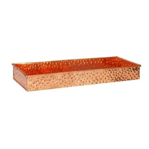 12 inch Hammered Copper Finish Succulent Tray