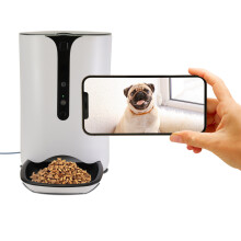 Lentek Smart Programmable Pet Food Dispenser with 720P Camera White