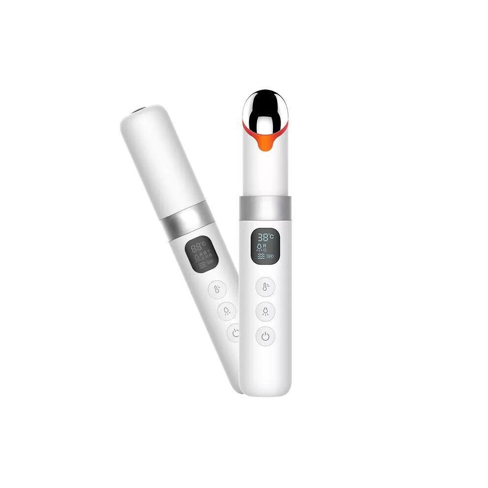 Eyes Massager LCD Display Wand USB Stick Heated Black Gallstone