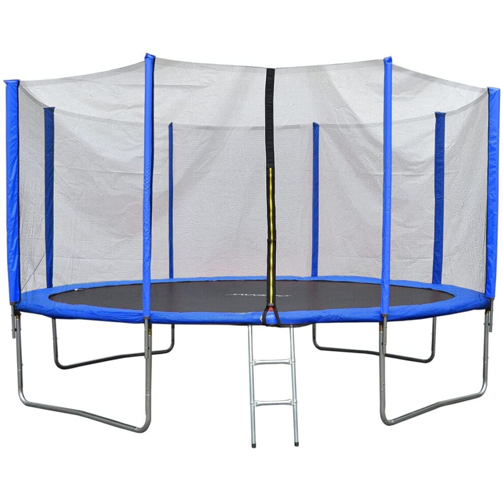 Evre (Blue) Outdoor Trampoline With Safety Net + Ladder 14Ft Blue
