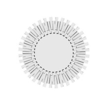 Modern Unique 3D Sunburst All Glass Venetian Round Wall Mirror, Silver, 3.5 x 120 x 120 cm