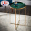 Spot On Dealz Round Side Removable Dark Green Tray With GOLD Legs Bedside End Table 3