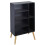URBN Living (Beech) 6 Section Black Wooden Storage Bookcase Style Legs 1