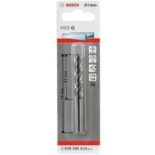 Bosch 2608585916 Din338 HSS-G Metal Drill Bit, 4.0mm x 43mm x 75mm, Silver, Pack of 2
