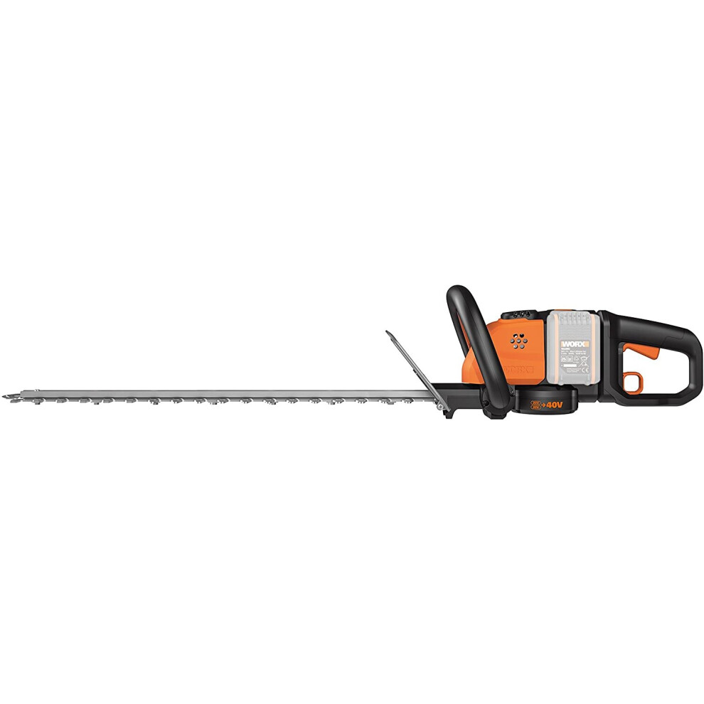 WORX WG284E.9 40V (36V) Dual Battery (2x 20V Battery) Cordless 60cm Hedge Trimmer - BODY ONLY Black