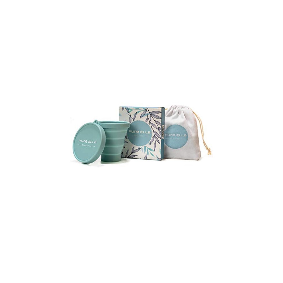 Pure Ella Menstrual Cup Steriliser - Microwave Safe, Collapsible and BPA Free Silicone Period Cup Cleaner - Ecofriendly Feminine Hygiene