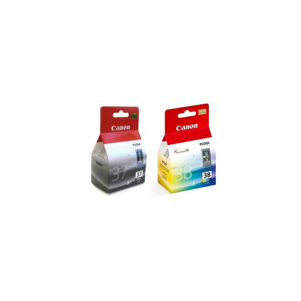 Canon 2 PG-37 / CL-38 Original Printer Ink Cartridge - For use Pixma iP1800 iP1900 iP2500 IP2580 iP2600 MP140 MP190 MP210 MP220 MP470 MX300 MX310 -