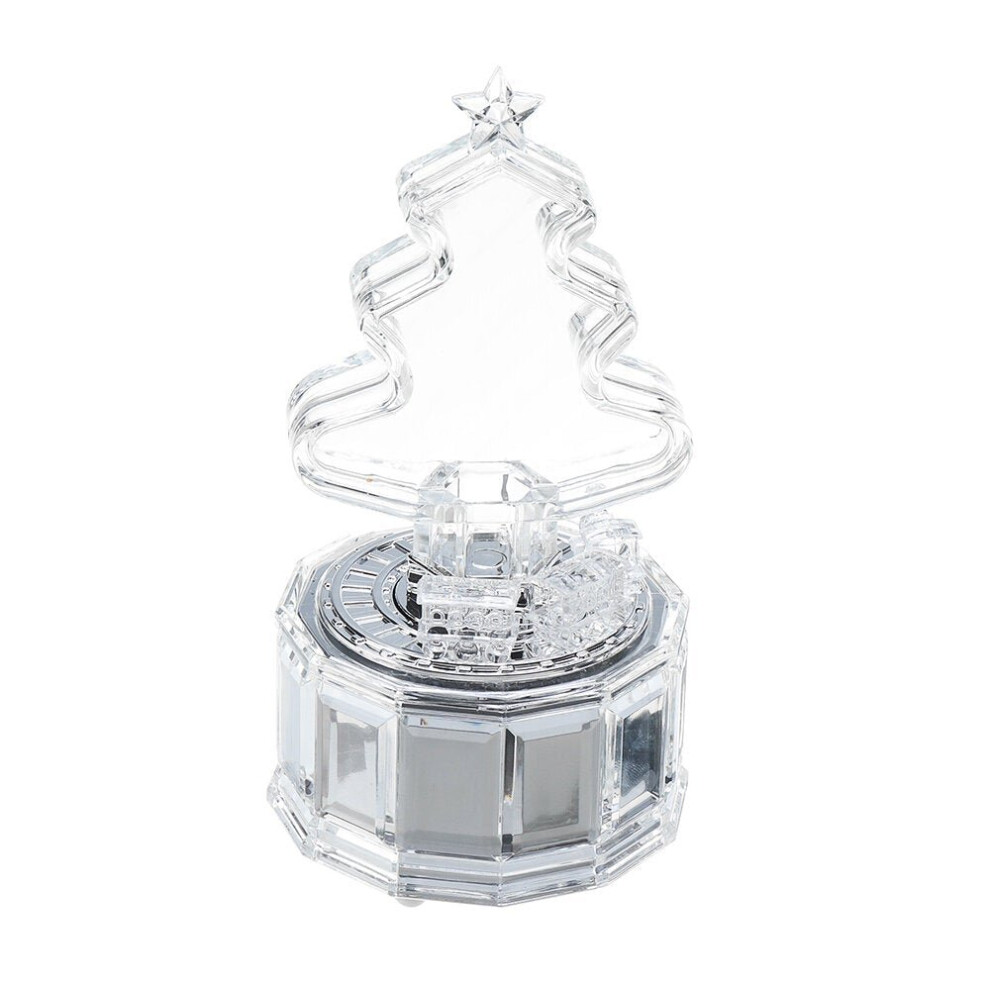 Christmas Tree Music Box with Lights Acrylic Crystal Texture Gifts Birthday