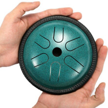 (Navy) 5.5'' Steel Tongue Drum 6 Notes Handpan Tankdrum Yoga Instrument With Bag&Mallets