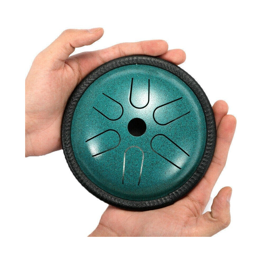 (Navy) 5.5'' Steel Tongue Drum 6 Notes Handpan Tankdrum Yoga Instrument With Bag&Mallets