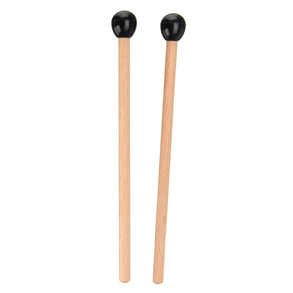 (Black) Wood Drum Sticks Steel Tongue Drum Xylophone Mallets Rubber Hammer