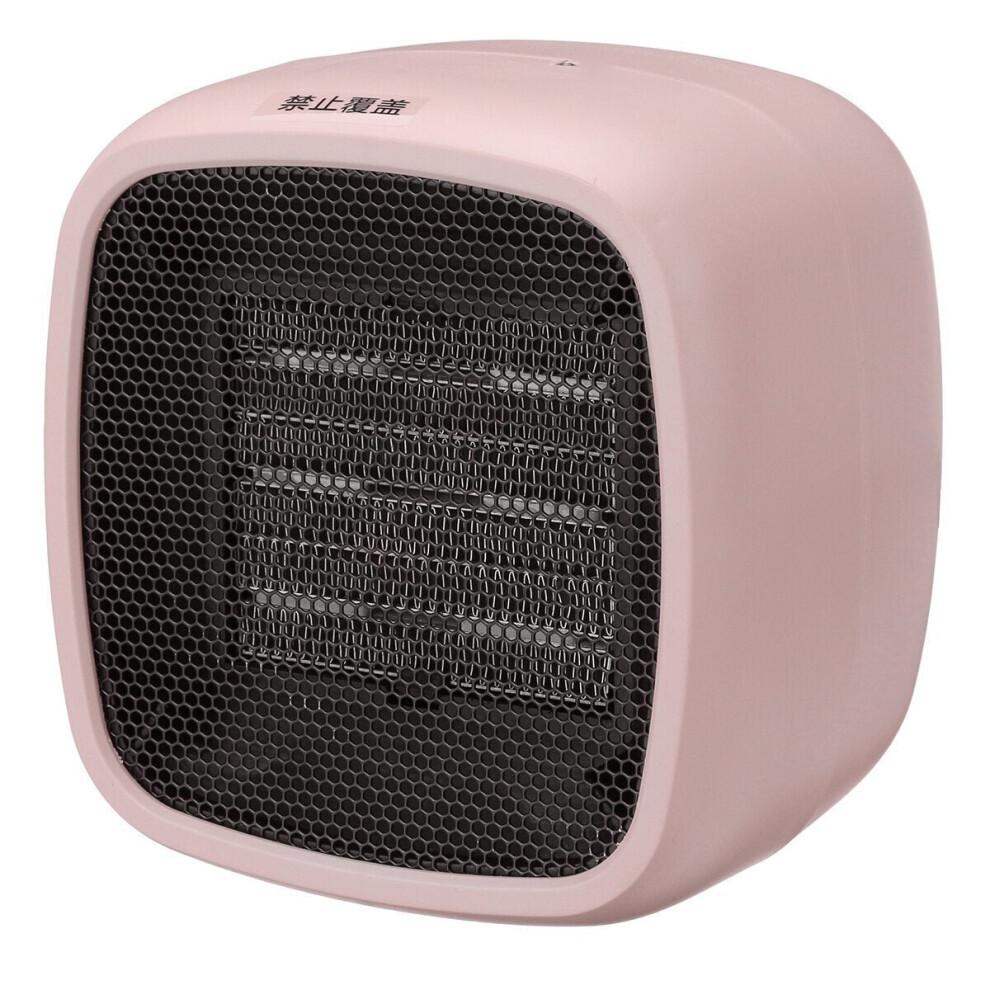 (Pink) 400W Mini Desktop Negative Ion Electric Heater Warm Air Blower Low Noise for Home Office