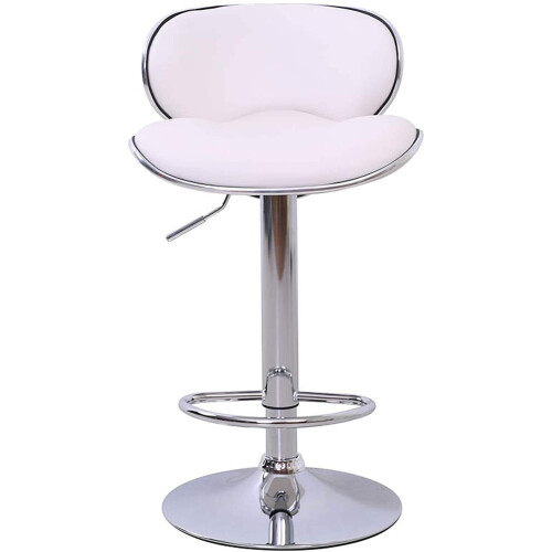 Evre (White) EVRE Swivel seat Bar Stool with Adjustable Height 1