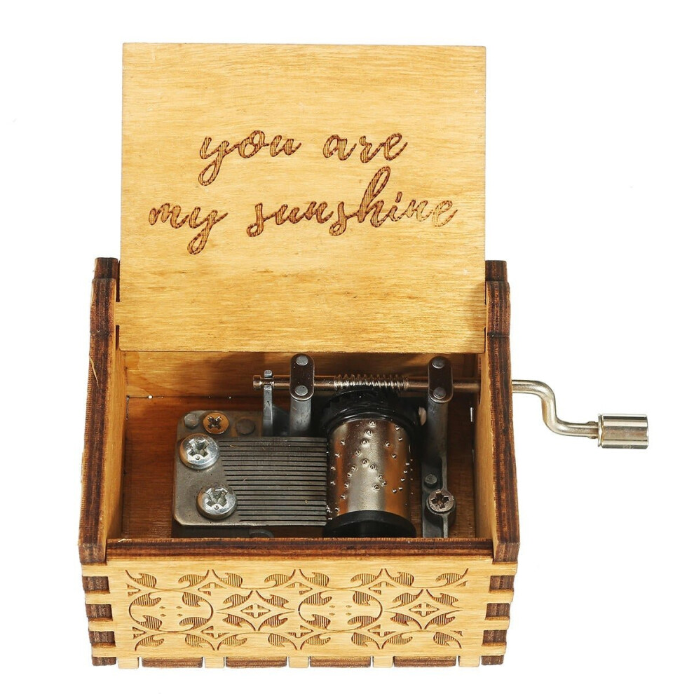 (To My Gorgeous Wife) Hand Crank Wooden Engraved Theme Music Box Musical Accessories for Music Enthusiast