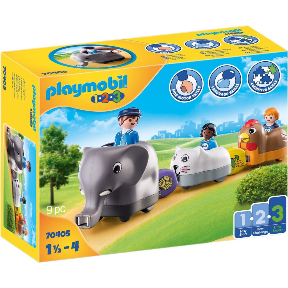 Playmobil 1.2.3 70405 Animal Train, for Children Ages 1.5 - 4