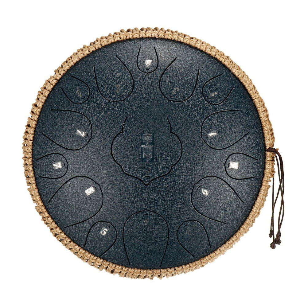 (Brown) 12.5 Inch 15 Notes Steel Tongue Drum Tank Drum Music Percussion Instrument+Bag