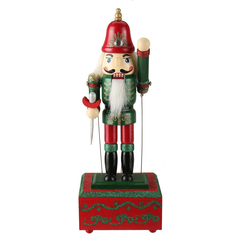 (C) Large Wooden Guard Nutcracker Soldier Toys Music Box Xmas Christmas Gift Decor