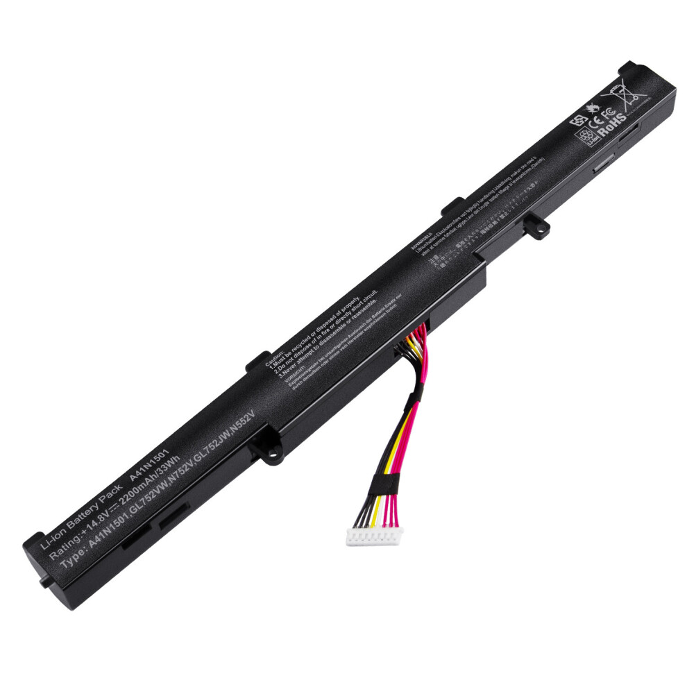 A41N1501 Laptop Battery Replacement for Asus Rog G752VW GL752 GL752V GL752VLM GL752VW GL752VWM N552V N552VW 15V 48Wh 3100mAh 4-Cell