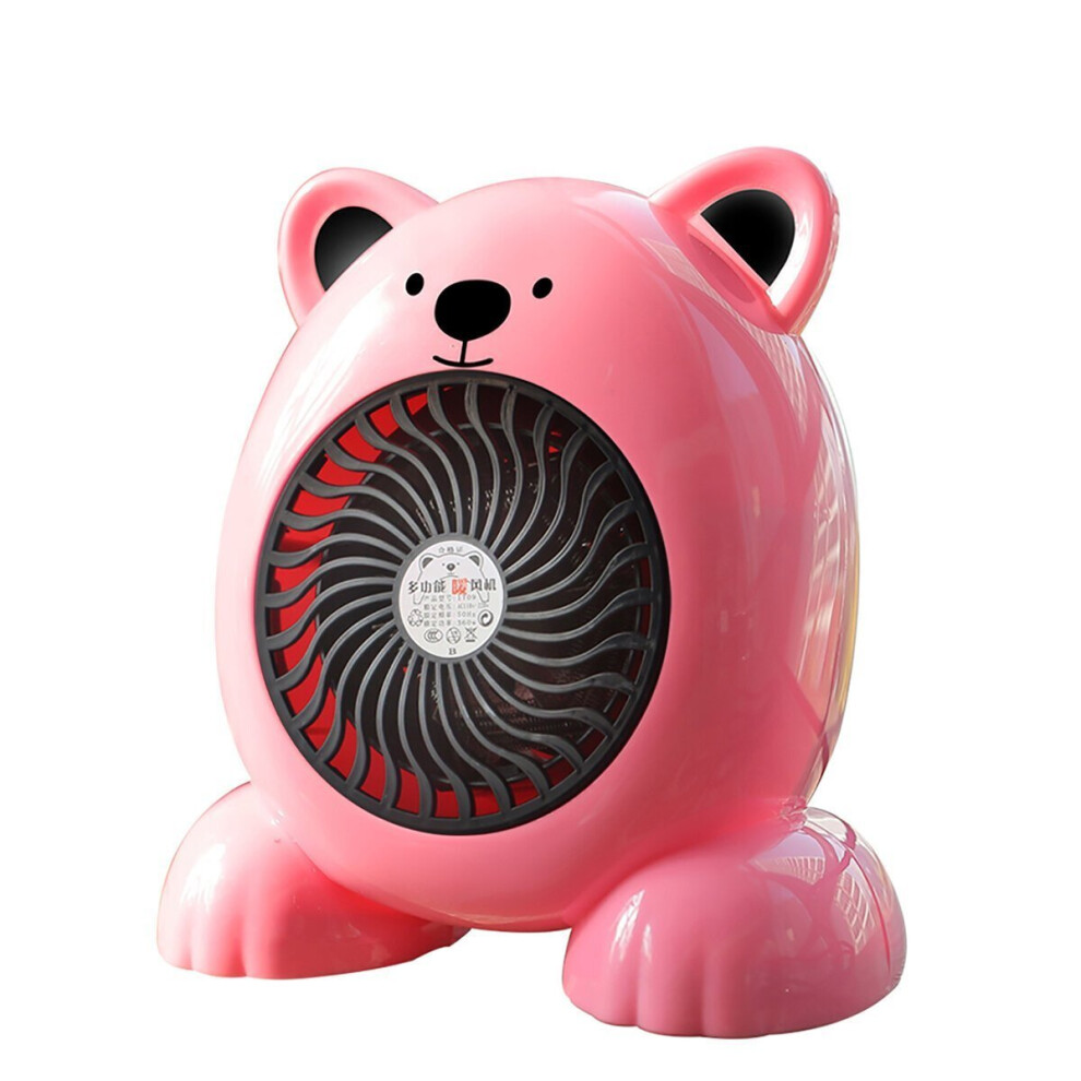 (Pink, 110V US Plug) 400W Mini Portable Desktop Cartoon Heater Fan Portable Radiator Hot Warmer for Home Office