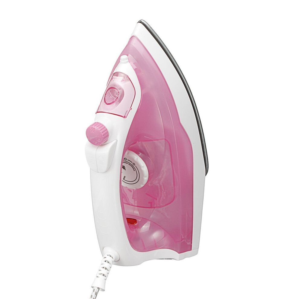 (Pink) 220V 1200W Handheld Steam Iron Electric Ironing Portable Travel Home Cloth Garment Steamer