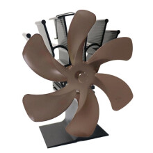 (Bronze) 6 Blades Fireplace Fan Stove Fan Heated Fan Heat Powered Eco Fan