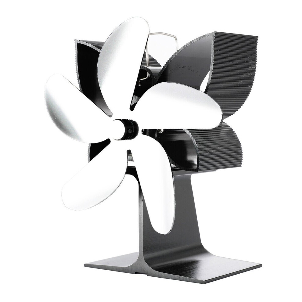 Photos - Fireplace Accessory GreenZech 5 Blades Fireplace Fan Stove Fan Heated Fan Heat Powered Eco Fan Low Noise (Silver)