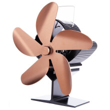 (Bronze) 1350RPM Silent 25dB 5 Leaves Stove Fan Heat Powered Energy Saving Fireplace Fan