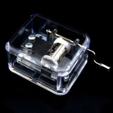 (Brahms Lullaby) Many Song! New Clear Hand Crank Hurdy Gurdy Transparent Music Box Play Prologue