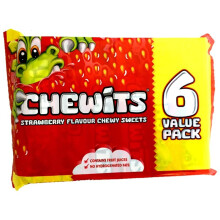 Chewits Strawberry Flavour Chewy Sweets - 6 x 30g Packs