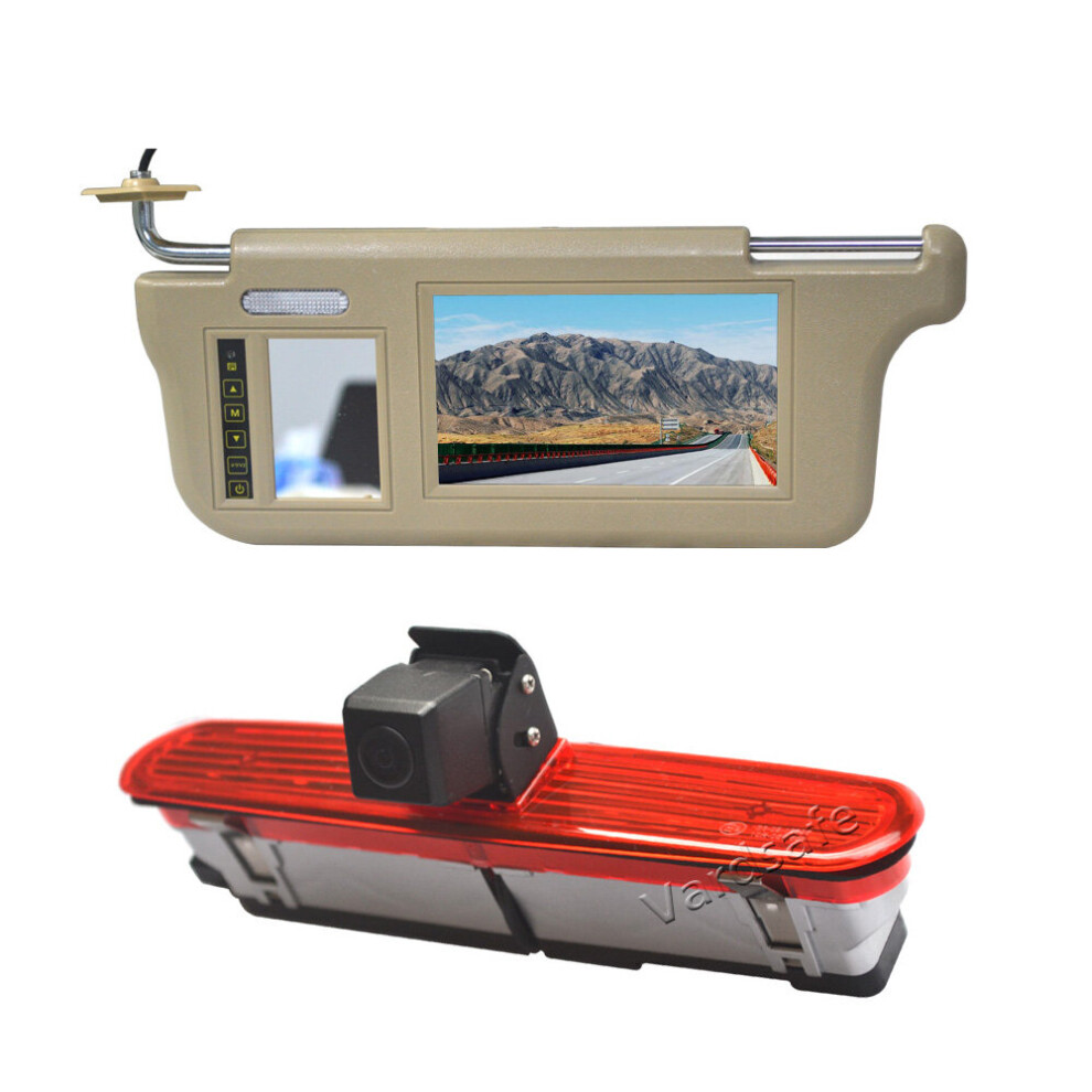 Sun Visor Rear View Mirror Monitor & Reverse Camera For Fiat Doblo/Opel Combo/Vauxhall Combo/Ram Promaster City 768788432528