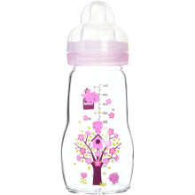 MAM Glasflasche - Sauger Stufe 2 Mittel - Rosa