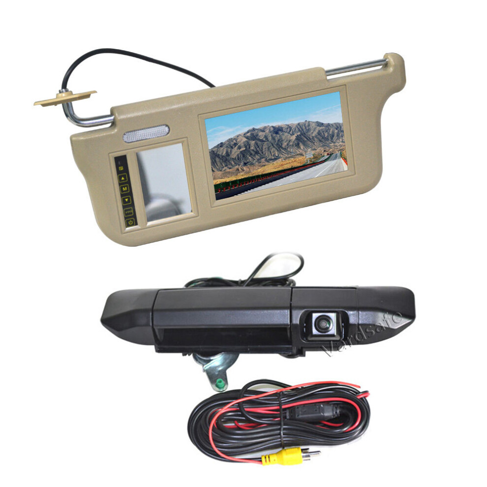 Driver Side Sun Visor Rear View Mirror Monitor & Reverse Camera For Toyota Tacoma (2005-2014) 768788432542