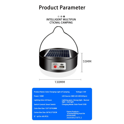 Ranpo LED 100W Solar Light Bulb Solar+USB Charging 2