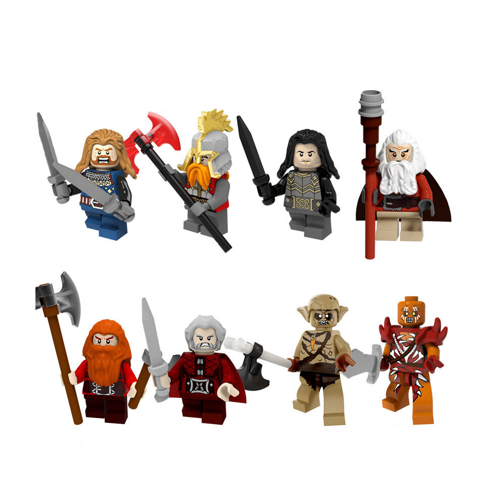 8PCS The Lord of the Rings Series Feili Iron Foot Dann Kiliou Sound Half Orc Fit Lego