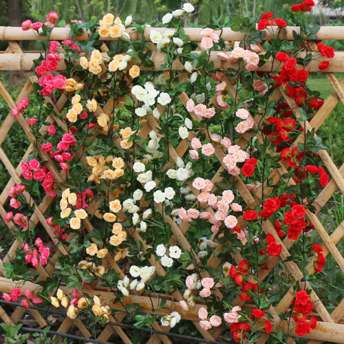(Red rose) Rose Artificial Flowers Hanging vine Flowers String Wedding 1