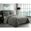 (Grey, Single) Luxury Quilted 3PC INSP Bedspread/Thrw 1