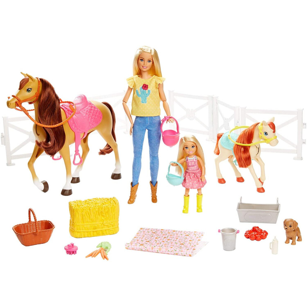 Barbie Hugs 'N' Horses - Playset And Chelsea And 2 Horses