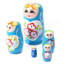 () Lovely Russian Nesting Matryoshka 5-Piece Wooden Doll Set