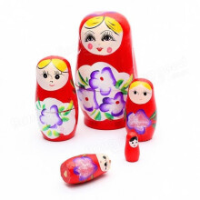 () Lovely Russian Nesting Matryoshka 5-Piece Wooden Doll Set