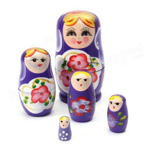 () Lovely Russian Nesting Matryoshka 5-Piece Wooden Doll Set