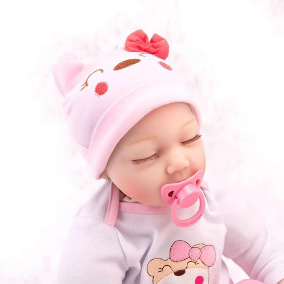 55CM Handmade Soft Silicone Realistic Cute Reborn Baby Doll for Kids Xmas Gift