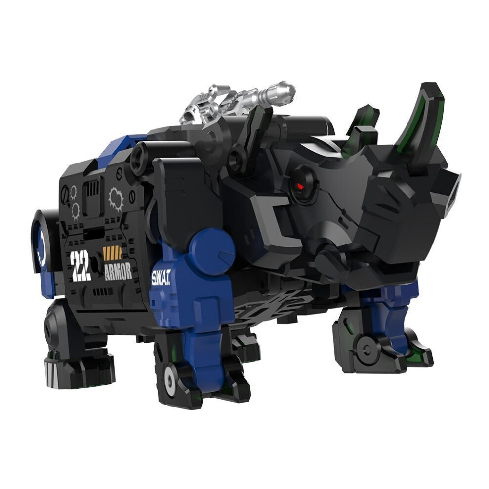 52Toys SWAT Rhinoceros Beast Series Blue Armour DIY Action Figure Transformable Toy Gift