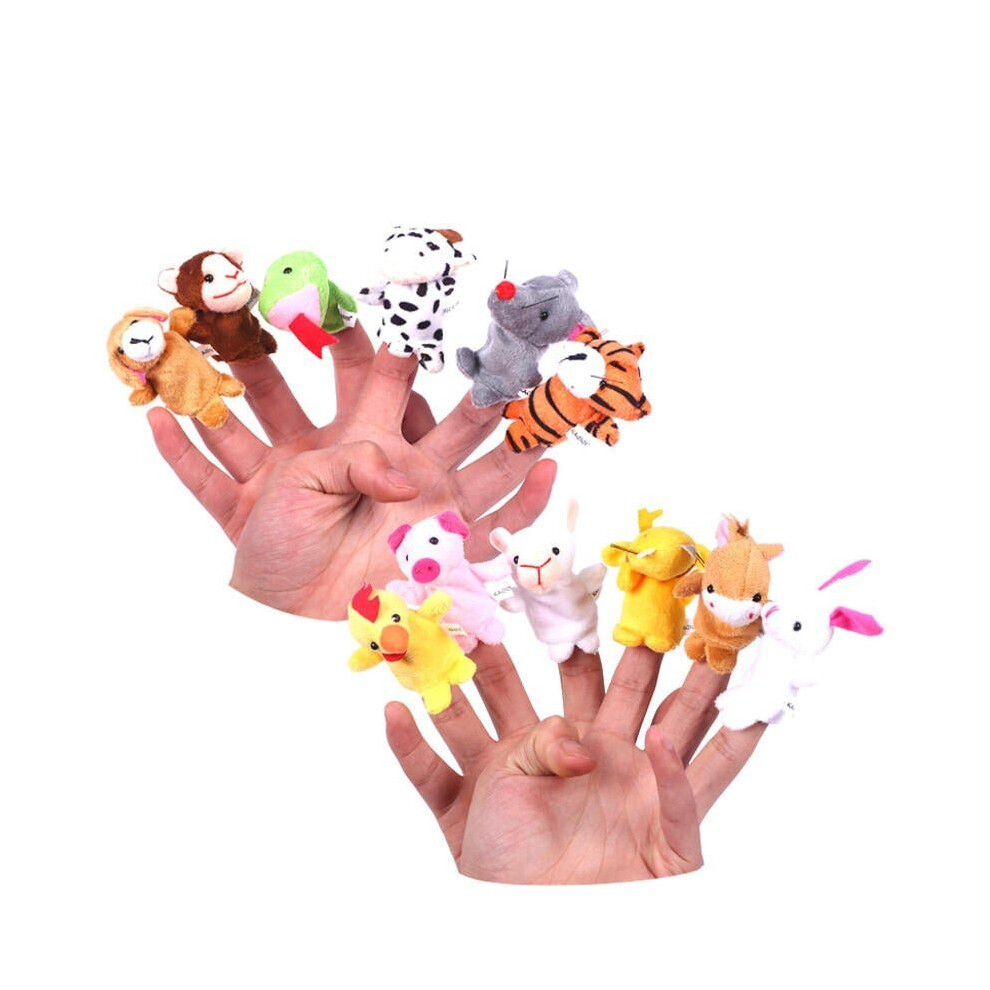 () Christmas 7 Types Family Finger Puppets Set Soft Cloth Doll For Kids Childrens Gift Plush Toys