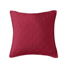 (Red, Filled Cushion 17" x 17") Luxury Quilted 3PC INSP Bedspread/Thrw