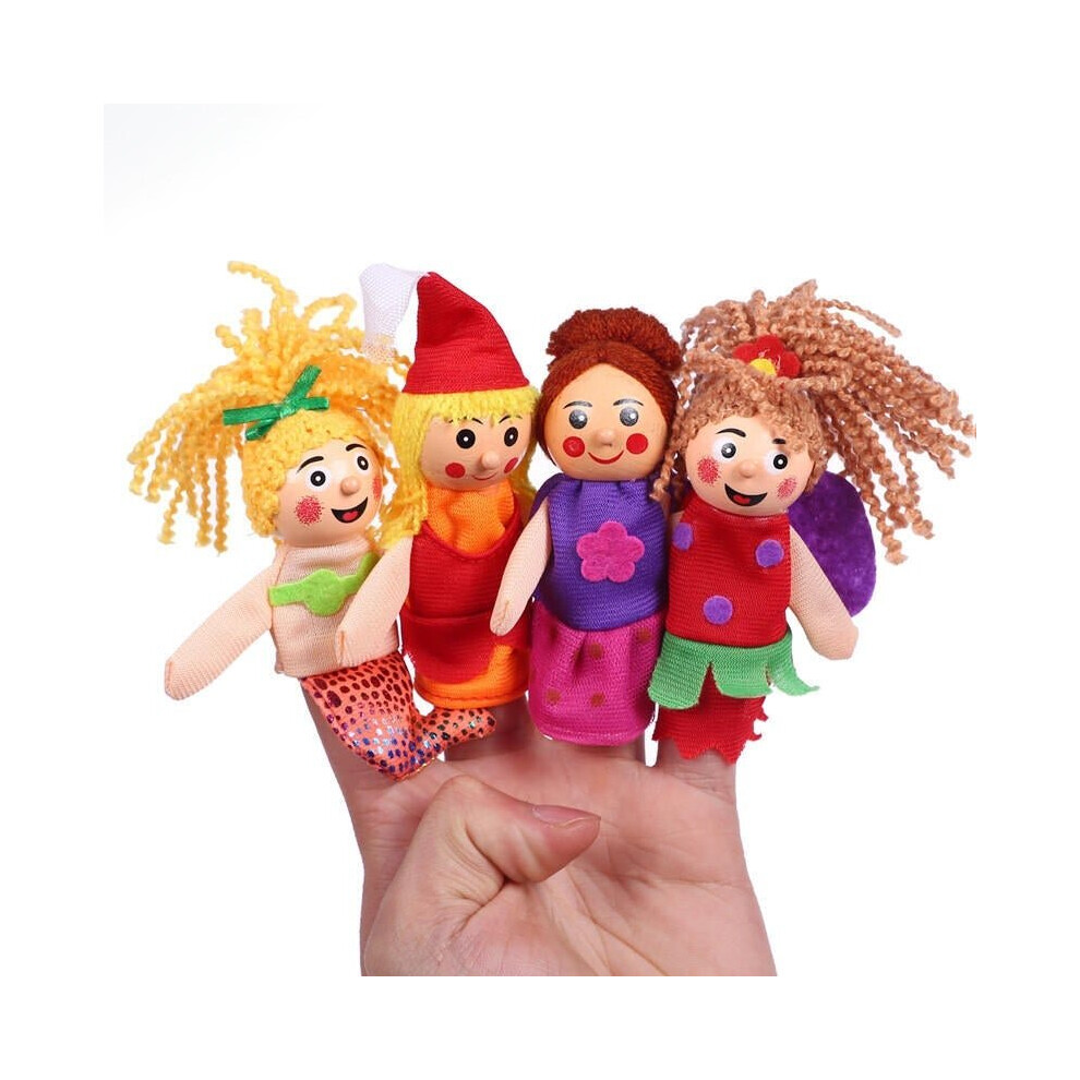 () Christmas 7 Types Family Finger Puppets Set Soft Cloth Doll For Kids Childrens Gift Plush Toys