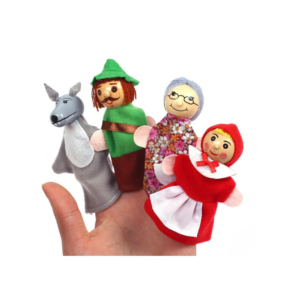 () Christmas 7 Types Family Finger Puppets Set Soft Cloth Doll For Kids Childrens Gift Plush Toys