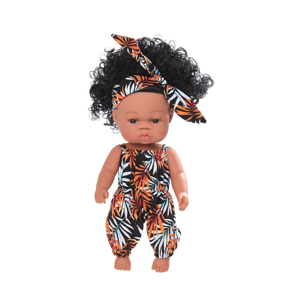 () Black Baby Dolls Soft Silicone Vinyl Play Toy Infant Reborn Handmade Doll Lifelike Newborn Gift