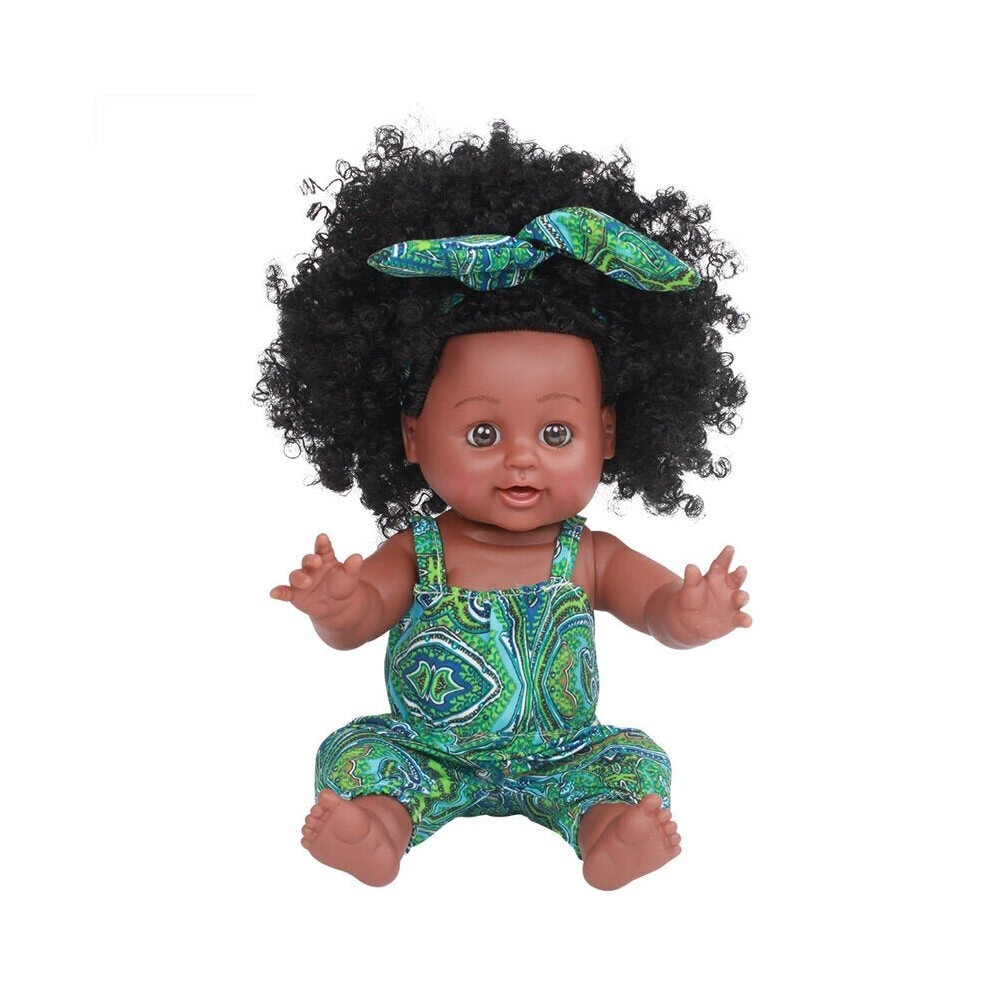 () 30CM 12 Inch Cute Soft Silicone Lifelike Realistic Arms Legs Moveable Reborn African Baby Doll