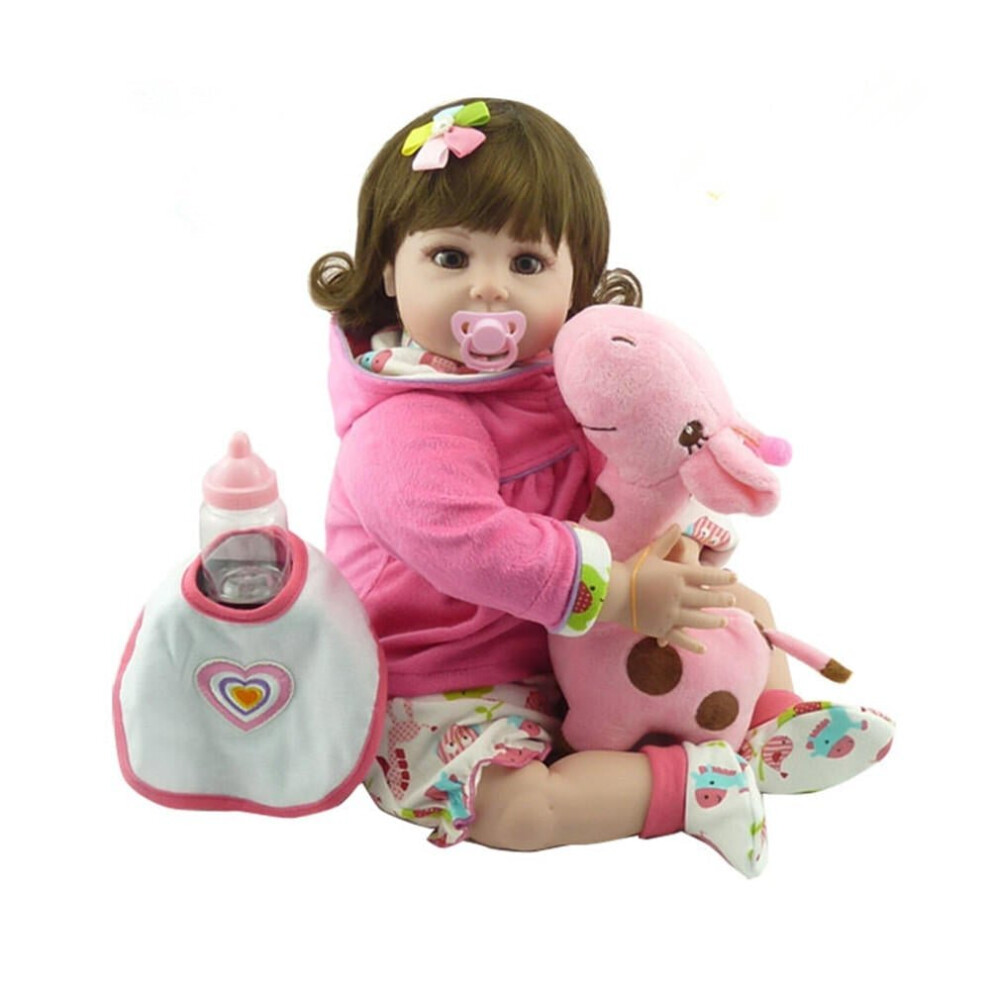 Doll 22'' Reborn Silicone Handmade Lifelike Realistic Newborn Baby Toy For Girls Birthday